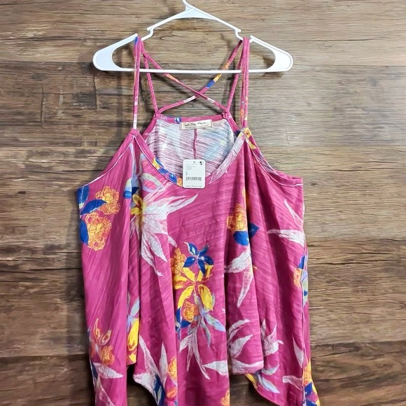 We The Free Pink Multicolor Floral Strappy Tank Top - Picture 1 of 7